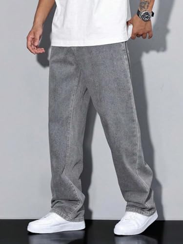 Image of KOTTY Mens Solid|Mid Rise| Coin Pocket|Button|Ankle Length|Loose Fit|5 Pocket Jeans for Mens
