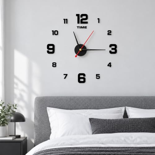 Image of Sehaz Artworks DIY Frameless Silent Wall Clock for Bed Room - 30 X 30 Cm