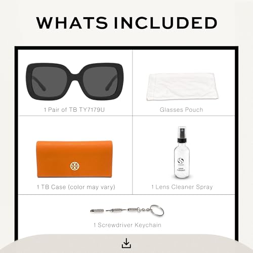 Tory Burch TY7179U BUTTERFLY Shape Sunglasses with eSHADES Luxury Eyewear kit Bundle 5