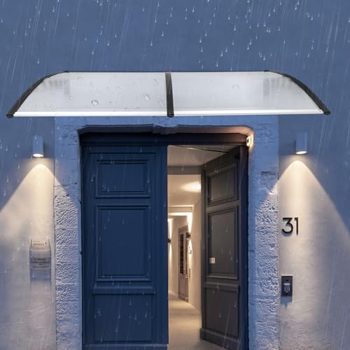 Auvent transparent en polycarbonate toit de porte creux résistant 200x90 - 8