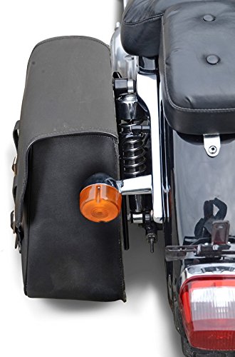 Borsa Da Sella Buffalo Bag Boston 28 Litri, Lato Sinistro, Pelle Di Bufalo Nera 3 Mm, Senza Supporto