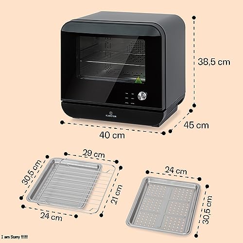 Klarstein Compact Air Fryer Oven, Fast Heating 2450W Hot Air Fryers for Kitchens, 18L Slim & Large Air Fryer w/Keep Warm Function, Easy Clean Vertical Storage, Chip Airfryer, 10 Programs to Airfry - Image 6