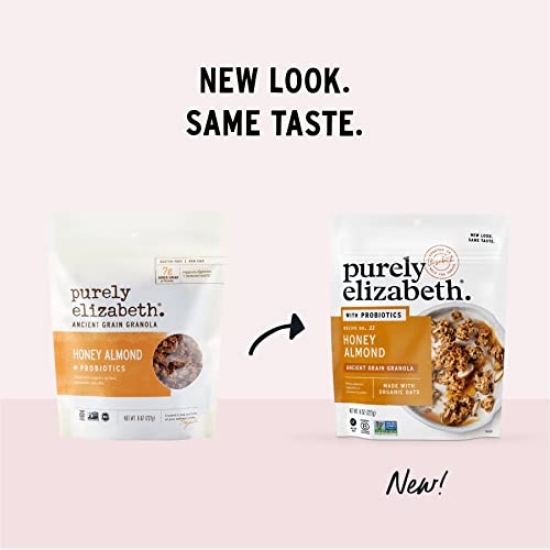 Image of Purely Elizabeth Honey Almond + Probiotics Ancient Grain Granola, Gluten Free & Non-GMO, 8 Ounce (Pack of 2)