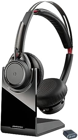 Poly Voyager Focus UC Wireless Headset for Computer & Charge Stand (Plantronics) - Active Noise Canceling (ANC) - Connect PC/Mac/Mobile via Bluetooth - Works w/Teams (Certified), Zoom-Amazon Exclusive