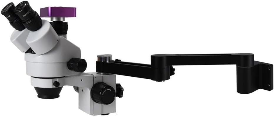 Microscope Accessories Kit Rotatable Folding Bracket Articulating Holder Stand Universal 76/50MM Focus Arm for Stereo Trinocular Microscope Digital Camera Microscope Slides