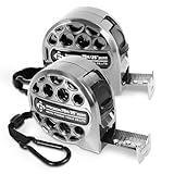 25ft Tape Measure with Fractions Stainless Steel Measuring Tape with Double Sided Scale Retractable Waterproof Self-Locking Measurement Tape Ruler for Designer, Decorator (Style A, 25ft/7.5m(2Pcs))