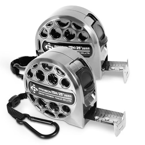 25ft Tape Measure with Fractions Stainless Steel Measuring Tape with Double Sided Scale Retractable