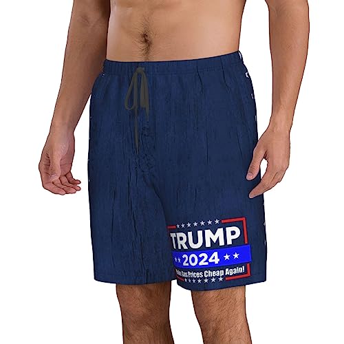 Make Gas Prices Cheap Again Tru-mp 2024 Men's Swimwear Swimsuits Solid Basic Long Swim Sport Trunks Board Shorts2