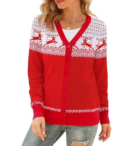 Image of VIISHOW Women Long Sleeve Button Down V Neck Lightweight Basic Knit Sweater Cardigan