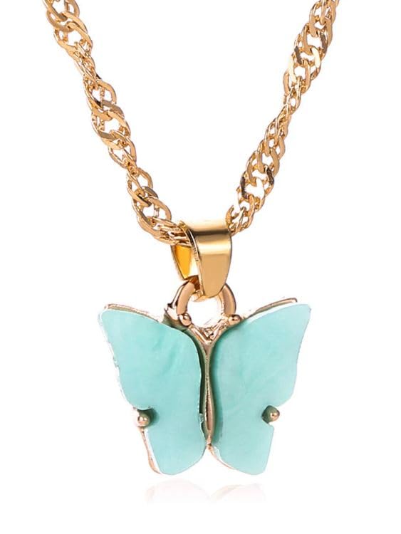 Lupaava Butterfly Pendant Necklace Acrylic Butterfly Chain Necklace, Cute Jewelry Gift for Woman and Girl (S2) (B0D9DHP7PJ) Amazon Price History, Amazon Price Tracker