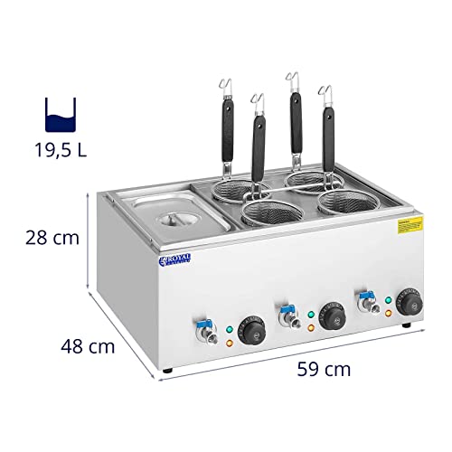 Royal Catering RC-PM004 pasta-koker met 4 manden temperatuur: 30-110 °C pasta-station pastaskoker Gastro - Afbeelding 7
