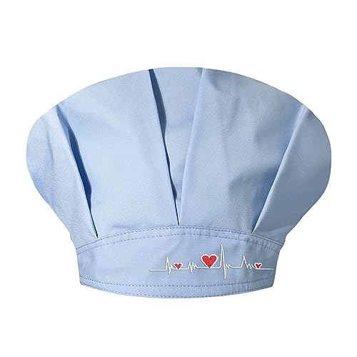 Falda unisex para mujer, gorra monocromática para cocina, catering, gorro de cocinero resistente al aceite, gorro bouffant, gorro gris para mujer, azul celeste, talla única