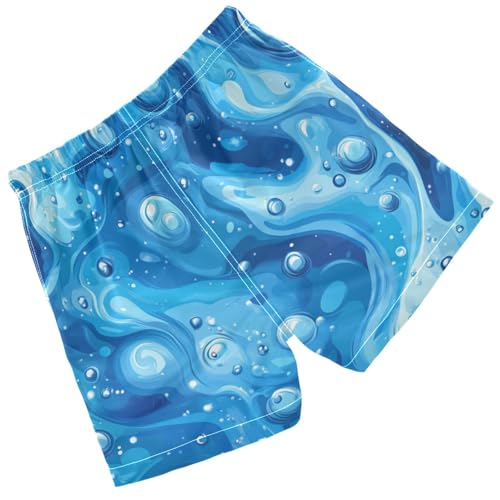 Pigsaly Boys' Swim Board Shorts Abstract Blue Bubble Boy's Swim Trunks Kids Swimwear 4T2