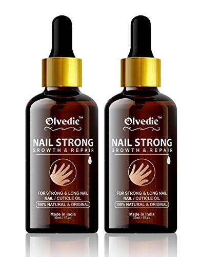 Olvedic 100% Natural Nails Strong Oil For Cuticle Care, Nail Growth & Strength-Pack of 2(30 ml Each)