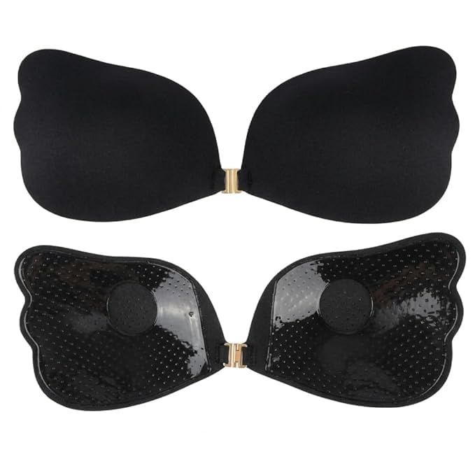 fashiol Strapless Sticky Silicone Bra with Safe Glue, Non-Allergenic, Sturdy Front Buckle, Reusable Push-Up Stick-on Invisible Bra with Nipple Covers-picture-25