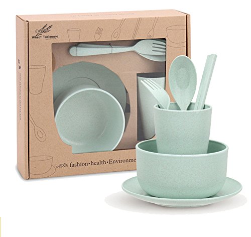 Golandstar Healthy Kitchen Dinnerware Bowl Sets Eco Biodegradable Unbreakable Dinner Plates Bowl Dinnerware