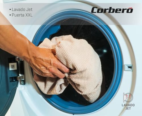Corbero - Lavadora Carga Frontal | CLH9404MK | 9 Kg | 1400 Rpm | Motor Inverter | 15 Programas | Vapor | Lavado Jet | Inicio diferido | Puerta XXL | Blanco - imagen 2