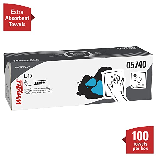 Wypall 05740 L40 Towels, Pop-Up Box, Blue, 16 2/5 X 9 4/5, 100 Per Box (Case Of 9 Boxes) #TOP2