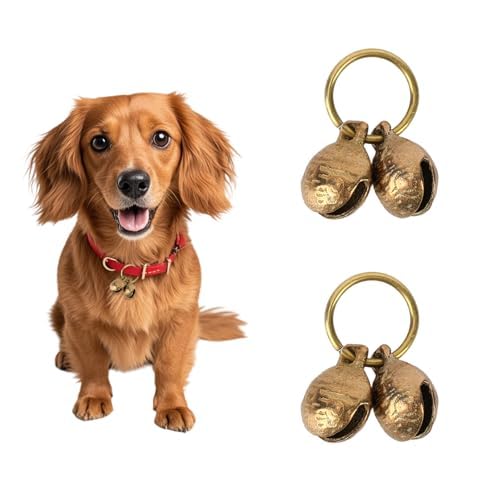 Penitue 6 Pairs Extra Loud Copper Dog Bells, 18mm/0.71in Brass Pet Collar Bells with Vintage Charm Pendant for Small Dogs & Cats Tracking Security Accessories — image 1
