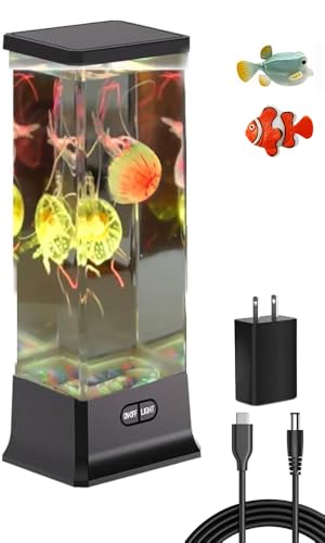 COLORLIFE Electric Jellyfish Tank Table Lamp with...