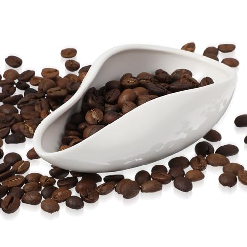 CIATBYYJ Taza dosificadora de granos de café blanco, recipiente...