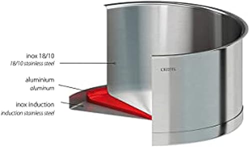 Miniatura 2 de Cristel C14QLKSAPA Strate - Juego de cacerola de 1 cuarto de galón con tapa, mango largo y 2 agarres (5 piezas), color plateado