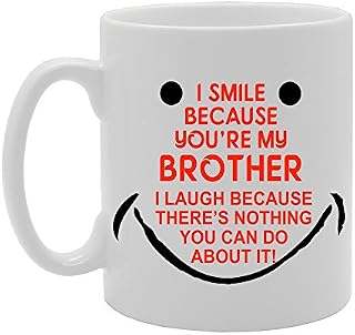MG1159 I Smile Because You're My Brother Novelty Gift Printed Tea Coffee Ceramic Mug