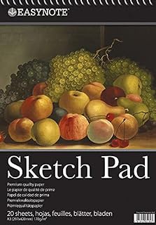 1ABOVE Artists Sketch pad ,Spiral Bound Sketch Pad Sketch Paper for Artists. Ideal for The Studio, School Or at Home - 170gsm Cartridge Paper (A3)
