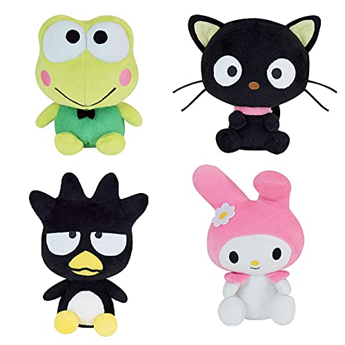 JEMINI 024168 Hello Kitty - Juego de 4 Peluches (+/- 17 cm, los Amigos: Badz-Maru, Melody, Keroppi y Chocolate) Cover