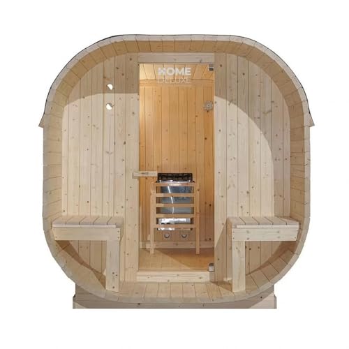 Home Deluxe - Sauna d'extérieur CUBE DELUXE - L - Dimensions : env. 220 cm x 185 cm x 194 cm, bois : épicéa - poêle et accessoires pour sauna inclus I...