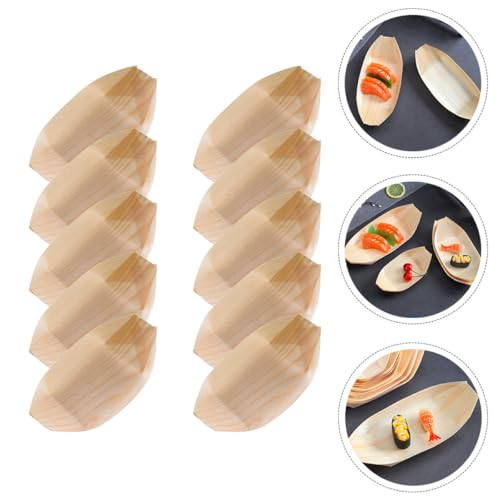 Platos desechables de madera para sushi 50 pcs miniatura 7