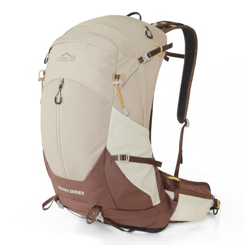IX INOXTO Hiking Backpack, Camping Backpack, 30L Waterproof Hiking Daypack with 3L Water Bladder and Rain Cover (Khaki)