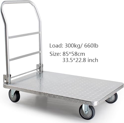 Camión de plataforma plegable para mover cajas pesadas sin esfuerzo 3
