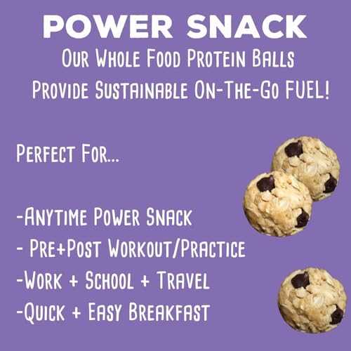 Image of simplyFUEL Whole-Food Protein Balls (Chocolate Chip Cookie Dough) - 8 g High-Protein, Gluten-Free, Healthy Snack for Adults & Kids (1.6 oz - Pack of 24)