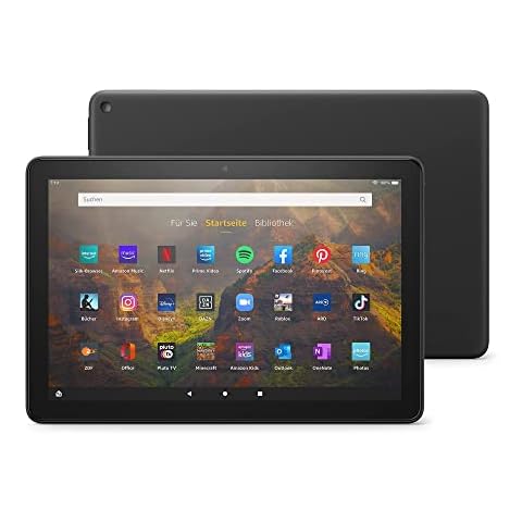 Fire HD 10-Tablet, Zertifiziert und generalüberholt | 25,6 cm (10,1 Zoll) großes Full-HD-Display (1080p), 32 GB, schwarz - mit Werbung Cover