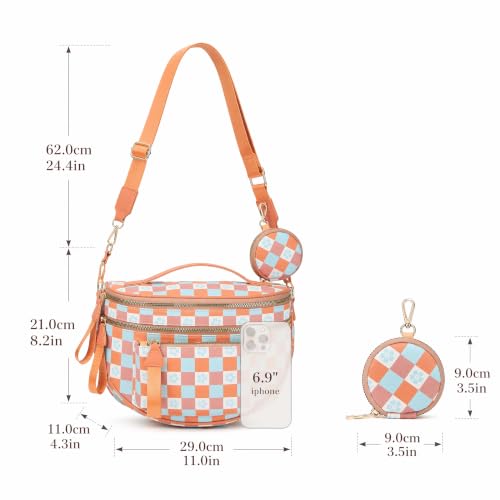 Image of Makes Checkered Crossbody Bag Bum Bag for Women with Pouch