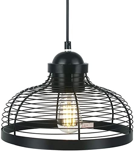 Lustre industriel cage et lampe suspendue rétro pour îlot de cuisine et loft