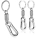 com-four® 3X Schlüsselanhänger mit Feder und Karabiner - zum Befestigen am Hosenbund oder Taschen - Anhänger aus Metall - Zugkraft 5kg (3 Stück)