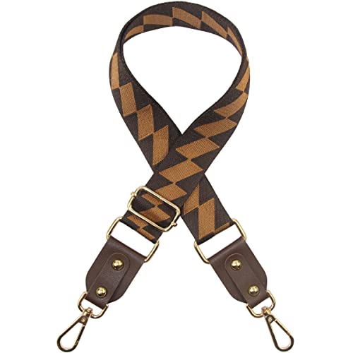 Image of Duwi Wide Handbag&Purse Strap Jacquard Woven Guitar Style Multicolor Replacement Strap Canvas Adjustable Crossbody Bag Strap