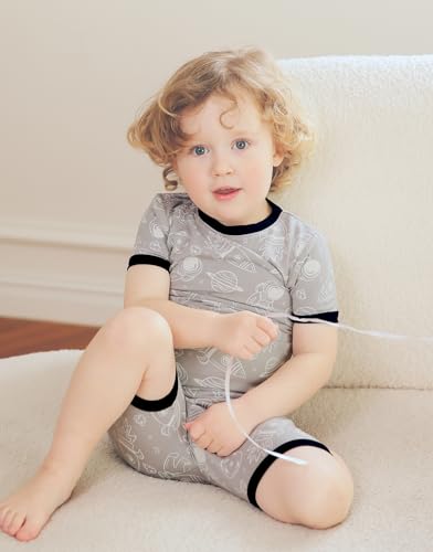 VAENAIT BABY"Kids Boys Viscose Pajamas Sea Space Rocket Print Pj 4pcs Set Colorful Grey+Universe S by VAENAIT BABY - Used condition - Image 8