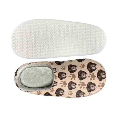 Women's and Men's Slippers Soft Warm Scuff Slippers, Indoor/Outdoor Fuzzy Slippers Plush House Slippers, Anti-Skid Slip on Shoe3