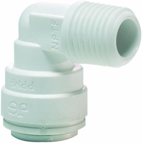 John Guest PP481223W Fixed Elbow, 3/8 in. x 3/8 in, White