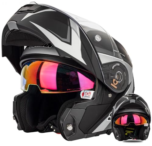 Casque de moto rabattable 3XL pour éviter la buée et rouler en confort