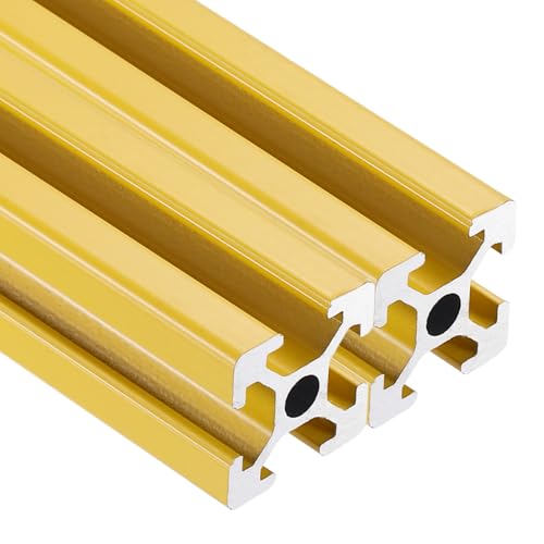 sourcing map 2Pcs 100mm 2020 Aluminum Extrusion Profile Yellow