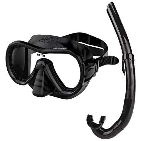SEAC Set Giglio Juego de esnórquel con máscara y Snorkel, Silicona Negra Cover
