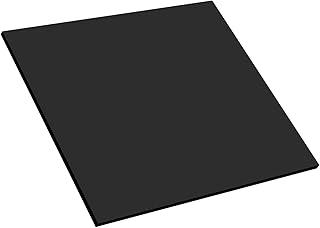 Mega Format PVC Sheet, Expanded PVC Plastic Sheets, ABS Plastic Sheet - 12" X 12" Thin Rigid Plastic Sheet, Black PVC Sheets for Crafts, Sintra Board, PVC Board, 1/4" Thick (1 PK)