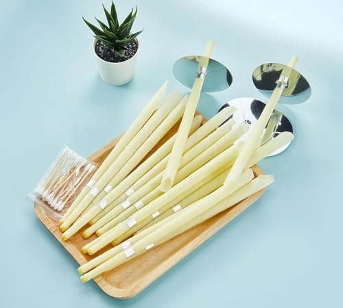 10 PCS Ear Candles for Wax Removal, Ear Wax Removal Candle, Ear Wax Candles Kit, for Health Care of Blocked Ears(5 Protective Disks+10 Cotton Swab) - Image 5