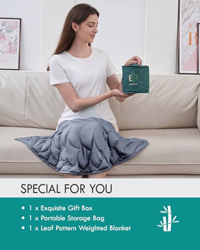 Image of Kaisa Weighted Blanket for Adults(5 lbs, 23 inchx29 inch),Weighted Lap Blanket Machine Washable, Small Heavy Blankets with Glass Beads for Home Sleep &Travel,Grey
