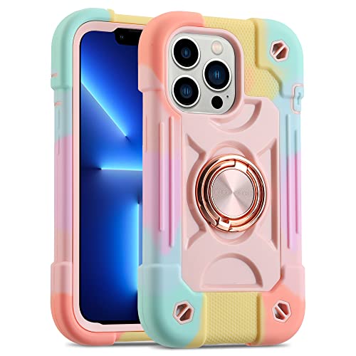 Image of MARKILL Plastic, Silicone Compatible with iPhone 13 Pro Max Case 6.7 Inch with Ring Stand, Heavy-Duty Military Grade Shockproof Case Phone Cover with Magnetic Car Mount For iPhone 13 Pro Max.