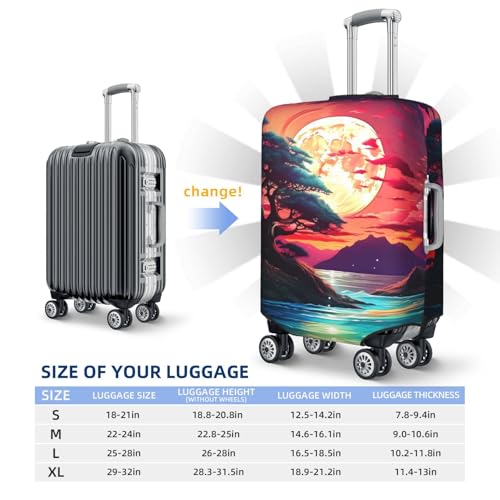 Magic Moon Night Luggage Cover Washable Elastic Suitcase Cover Anti-Scratch Travel Luggage Protector Covers for Kids Adult S fits 18-21 inch Suitcase4